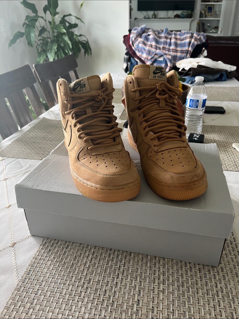 Nike Air Force 1 Mid Wheat/Tan High-Top Sneakers